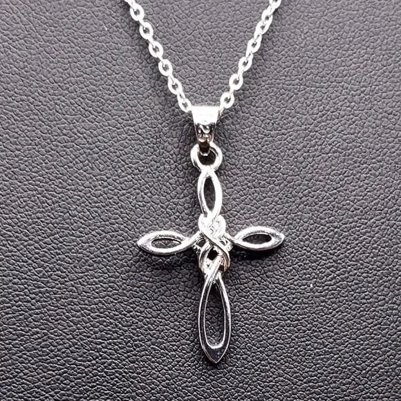 925 Silver Celtic Knot Cross Necklace Women's BOHO Christmas Anniversary Gift